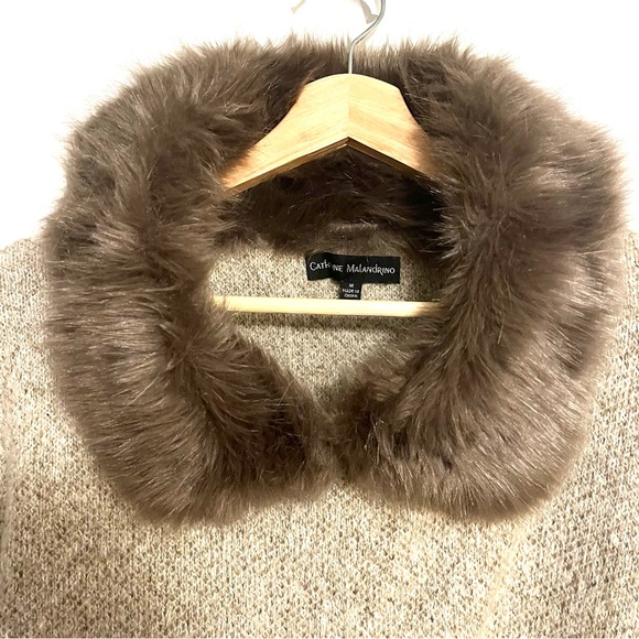 CATHERINE MALANDRIO Sweater with Faux Fur Collar - Picture 4 of 6